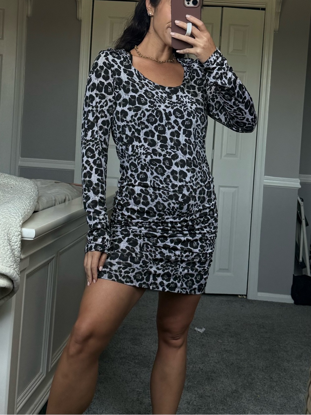 AQUA Cheetah Print BodyCon Dress